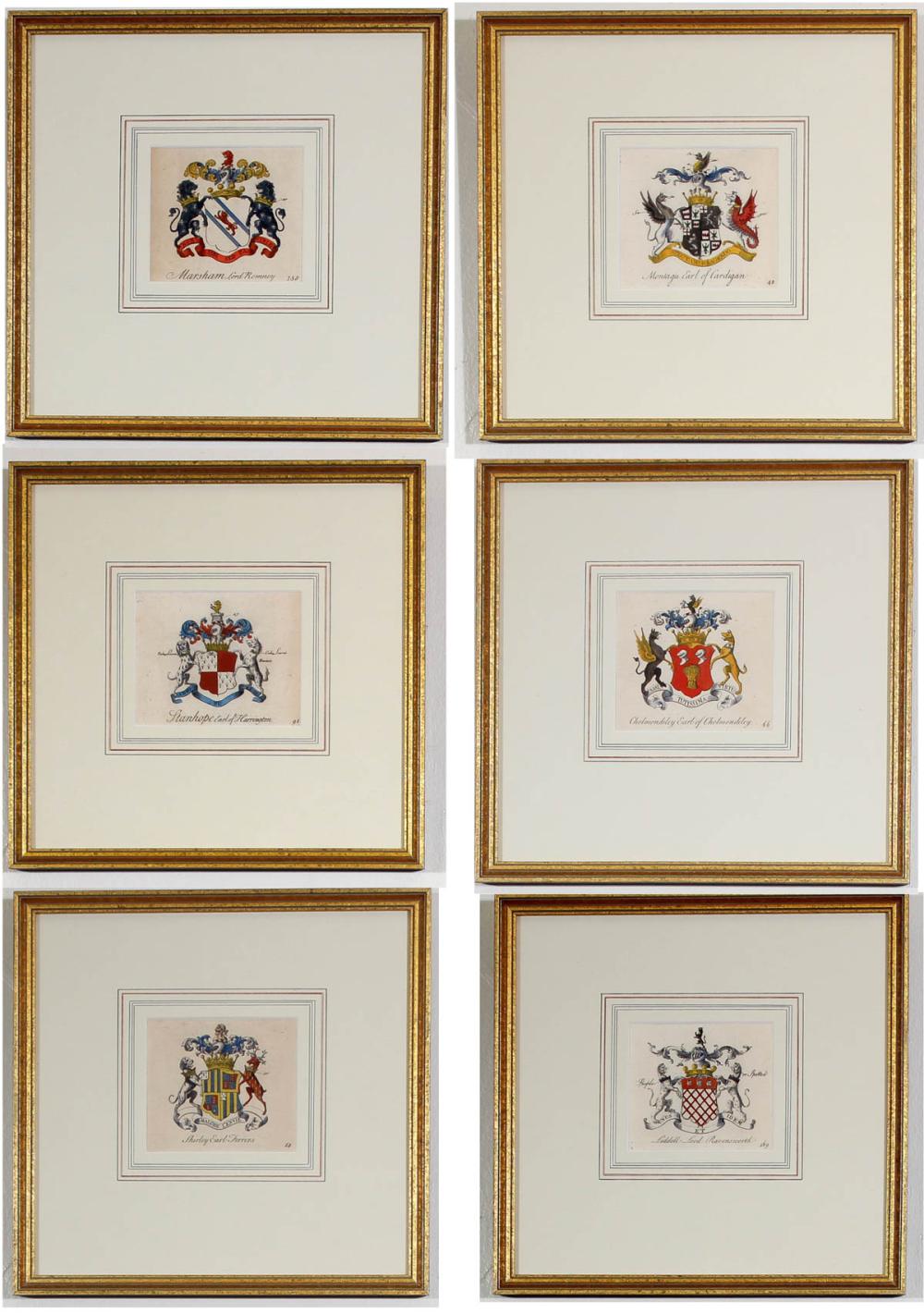 EIGHTEEN CENTURY HERALDRY CRESTS,