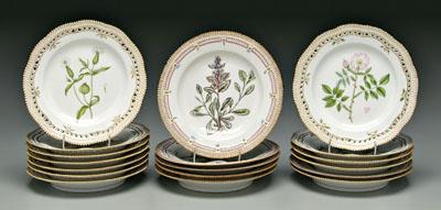 Eighteen Flora Danica plates: