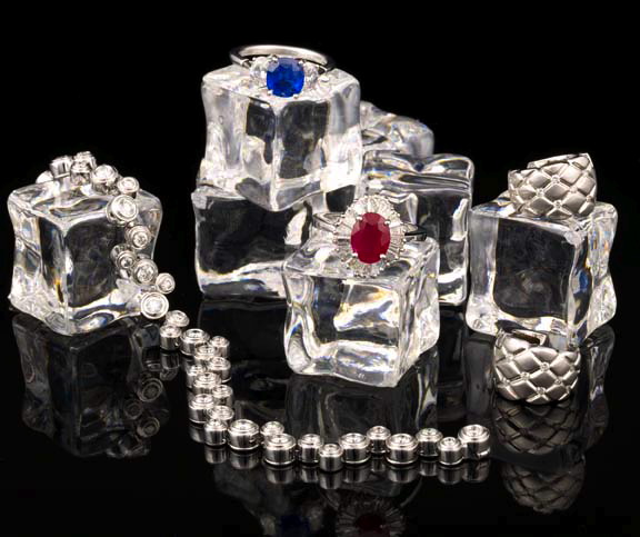 Eighteen-Karat White Gold, Ruby and