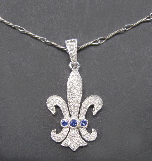 Eighteen-Karat White Gold, Sapphire