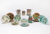 EIGHTEEN MAJOLICA TABLE ARTICL