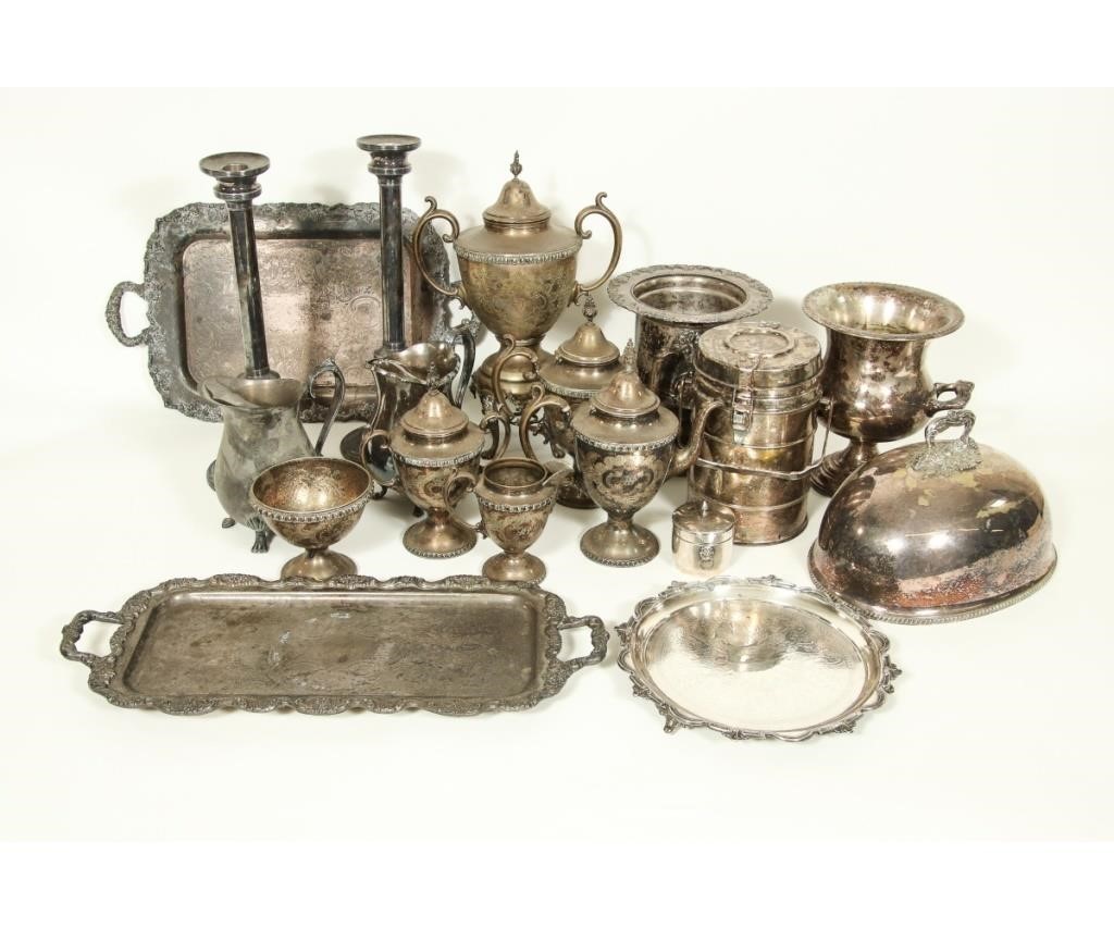 Eighteen pieces of silver plate