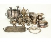 Eighteen pieces of silver plat