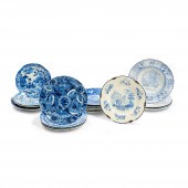 EIGHTEEN STAFFORDSHIRE BLUE TR