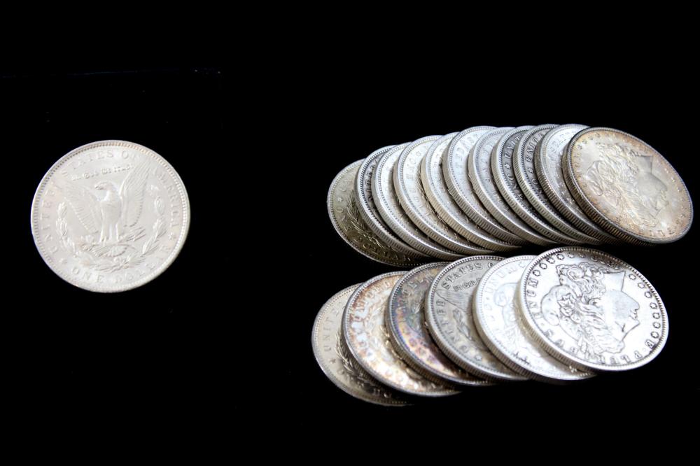 EIGHTEEN U.S. SILVER MORGAN