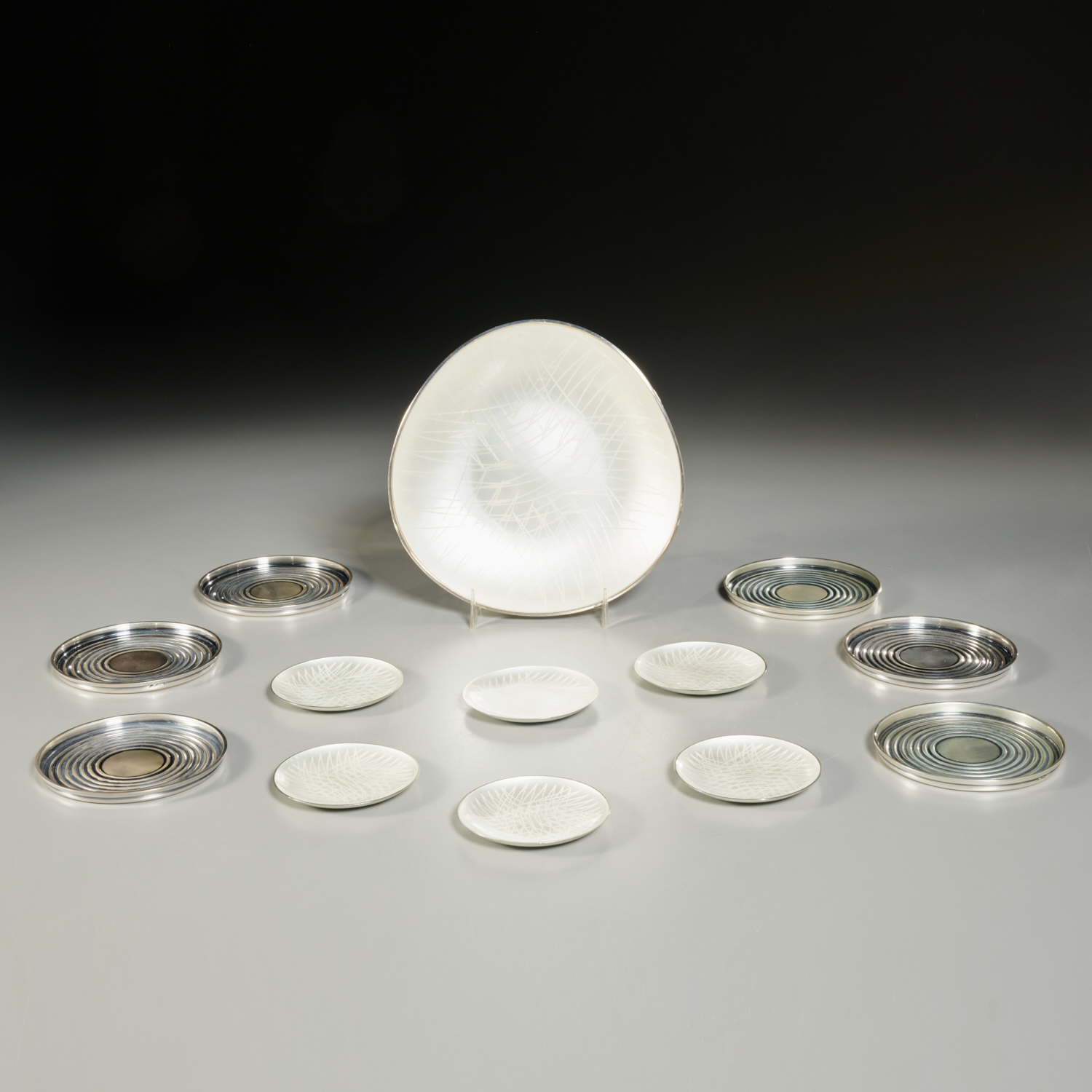 EIGIL JENSEN, ENAMELED SILVER