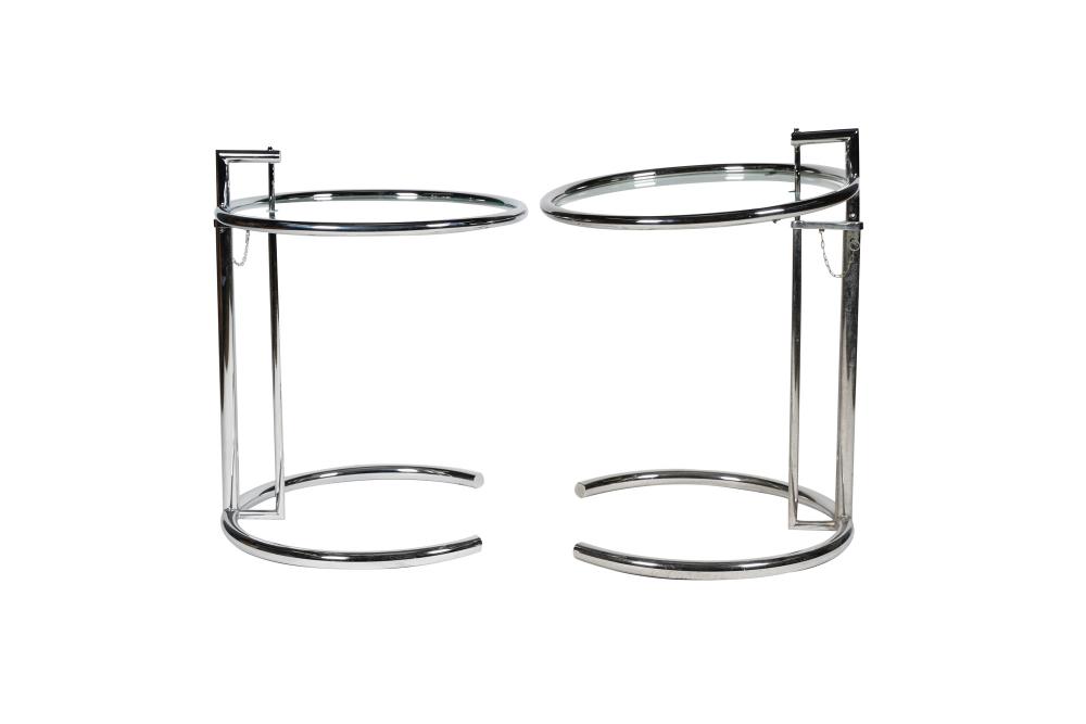 EILEEN GRAY CHROME & GLASS LAMP