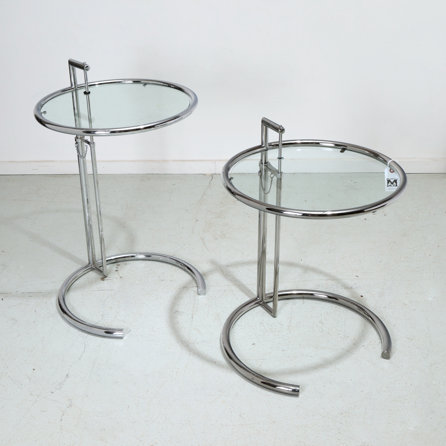 EILEEN GRAY, PAIR CHROME E1027 SIDE