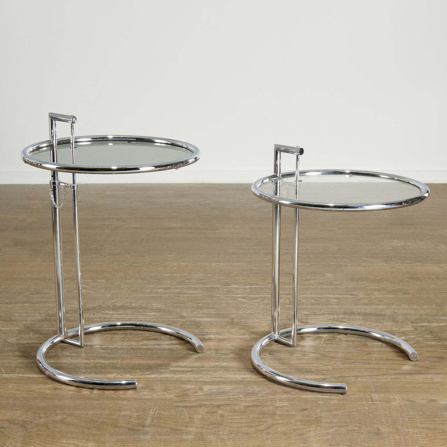 EILEEN GRAY, PAIR CHROME E1027 SIDE