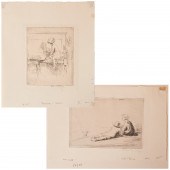 EILEEN SOPER, PAIR ETCHINGS Ei