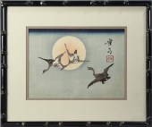 EISEN KEISAI - GEESE AND MOON,
