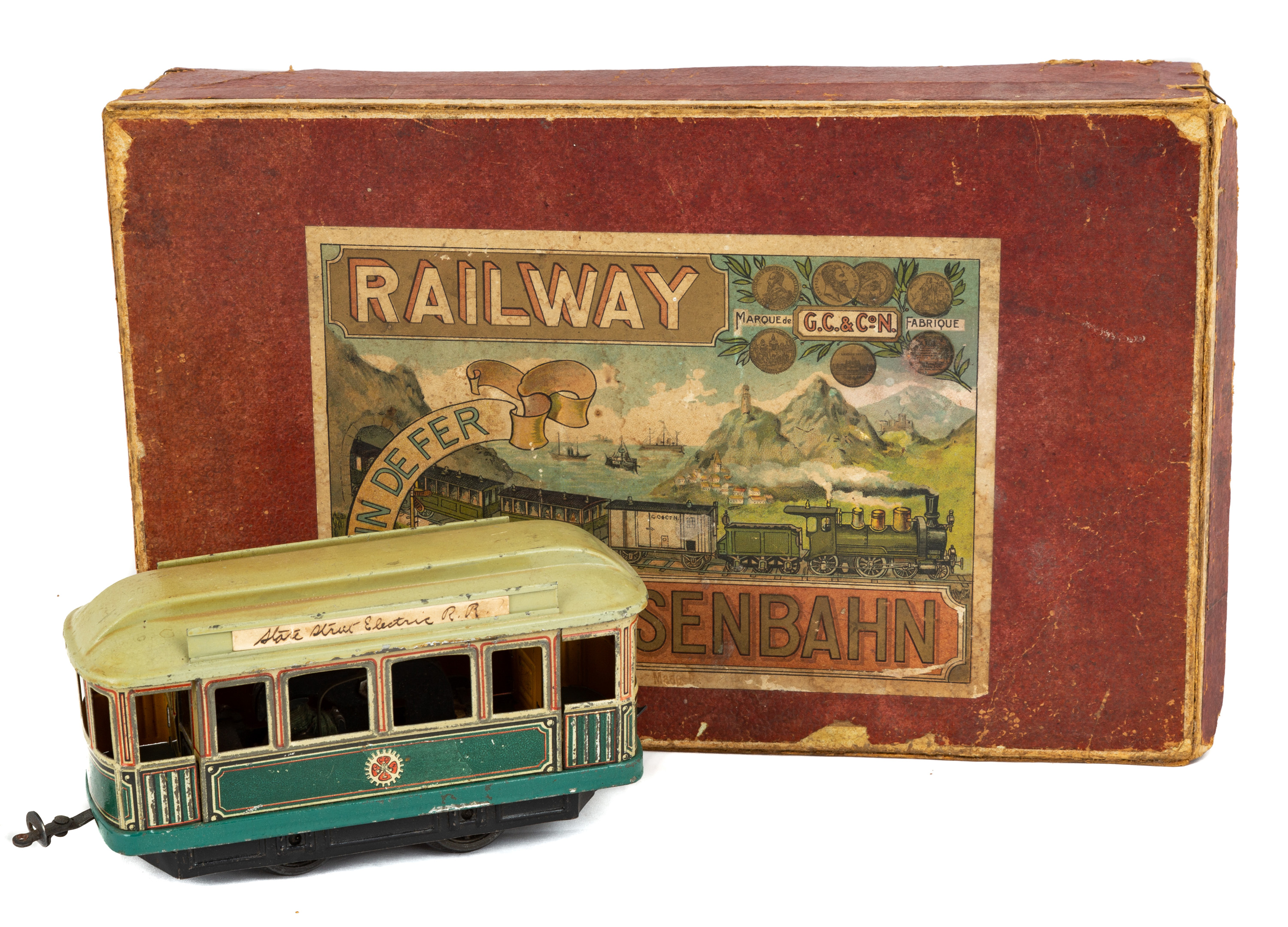 EISENBAHN RAILWAY TIN TROLLEY CAR