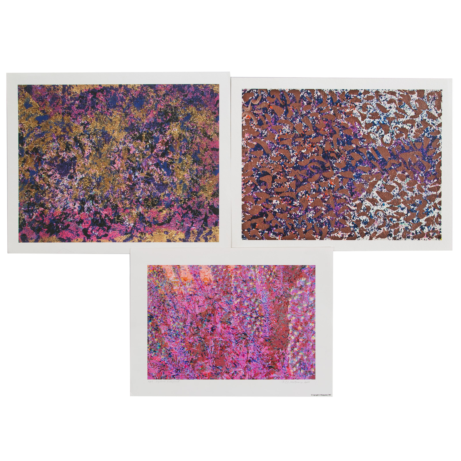 EJ MONTGOMERY. THREE LITHOGRAPHS
