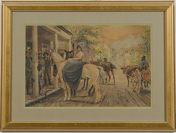 E.L. Henry Genre Scene Pastel and