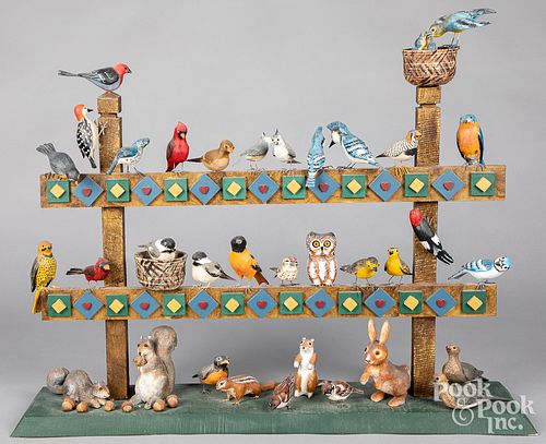 ELABORATE CARVED AND PAINTED BIRD