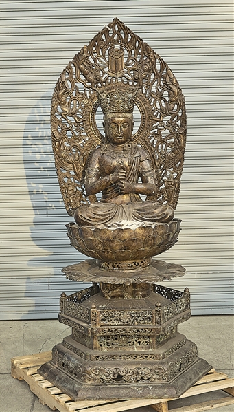 Elaborate Chinese bronze seated