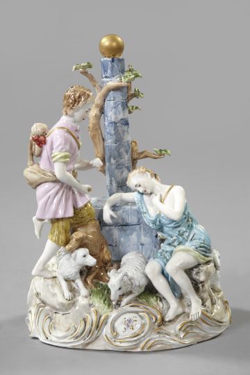 Elaborate Meissen Polychromed and