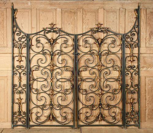 ELABORATE PAIR FRENCH IRON GATES C.
