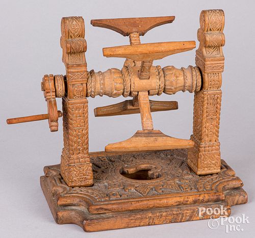 ELABORATE SCANDINAVIAN CARVED MAPLE