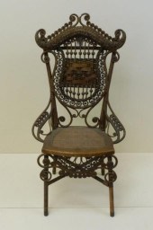 ELABORATE WICKER CHAIR, PROBAB