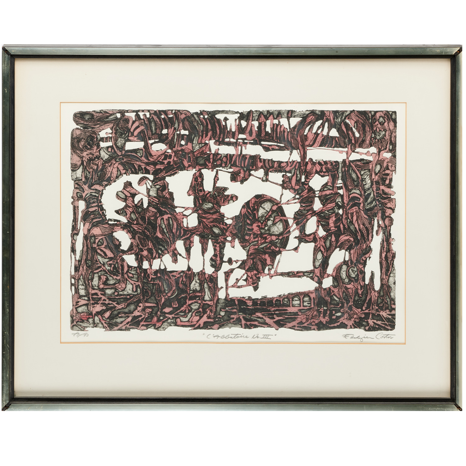 ELDZIER CORTOR, AQUATINT ETCHING,
