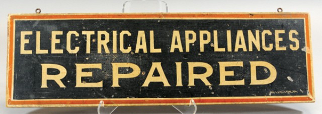 ELECTRICAL APPLIANCE REPAIR SIGN c.
