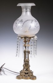 ELECTRIFIED ASTRAL LAMP 19th c