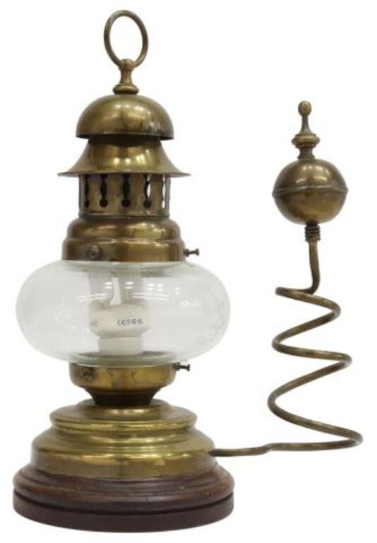 ELECTRIFIED BRASS LANTERN