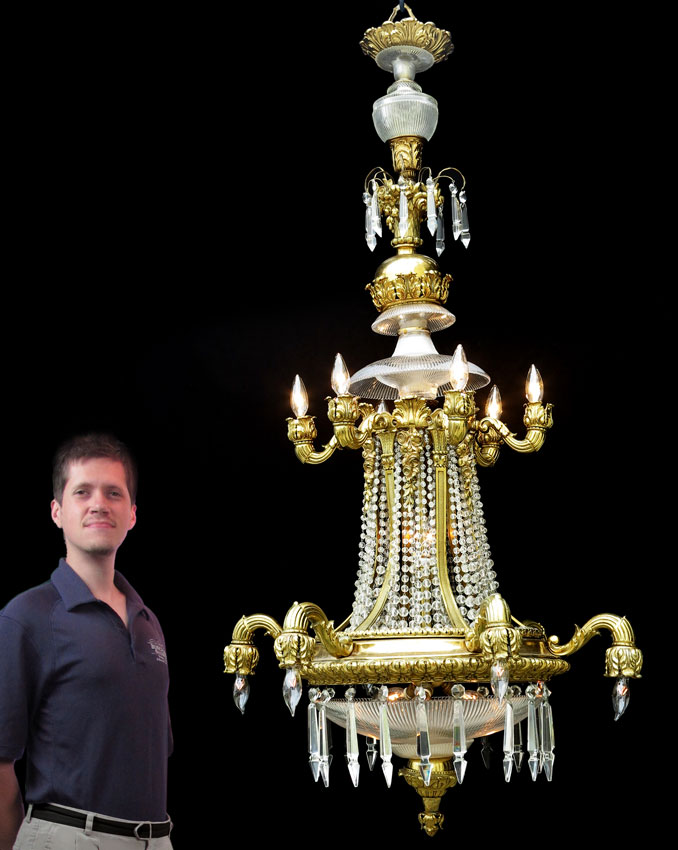 ELEGANT 12 LIGHT BRONZE & CRYSTAL
