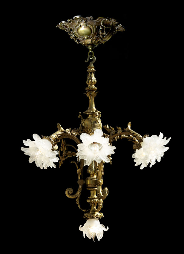 ELEGANT 6 ARM BRONZE CHANDELIER: