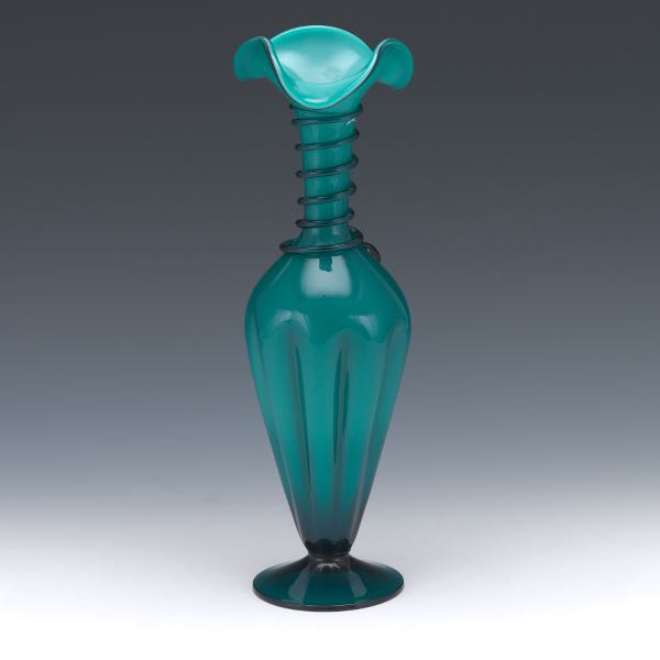 ELEGANT ART GLASS AZURE COLOR VASE