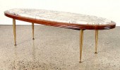 ELEGANT MAHOGANY MARBLE BRASS