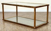 ELEGANT TWO TIER BRASS GLASS C