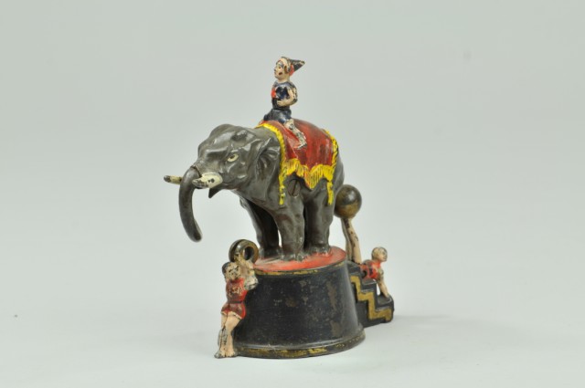 ELEPHANT AND THREE CLOWNS