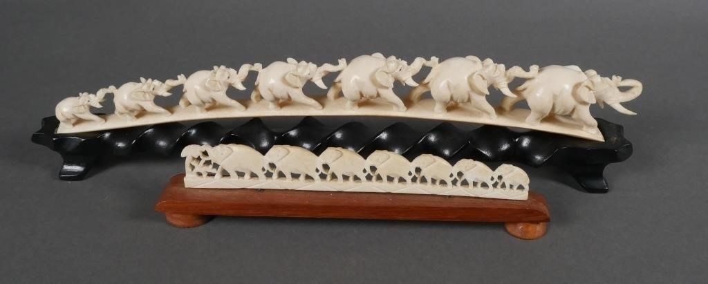 ELEPHANT BRIDGE IVORY BONE 2PCS7
