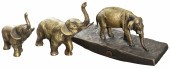 ELEPHANT MOTIF BRONZE DESK ART
