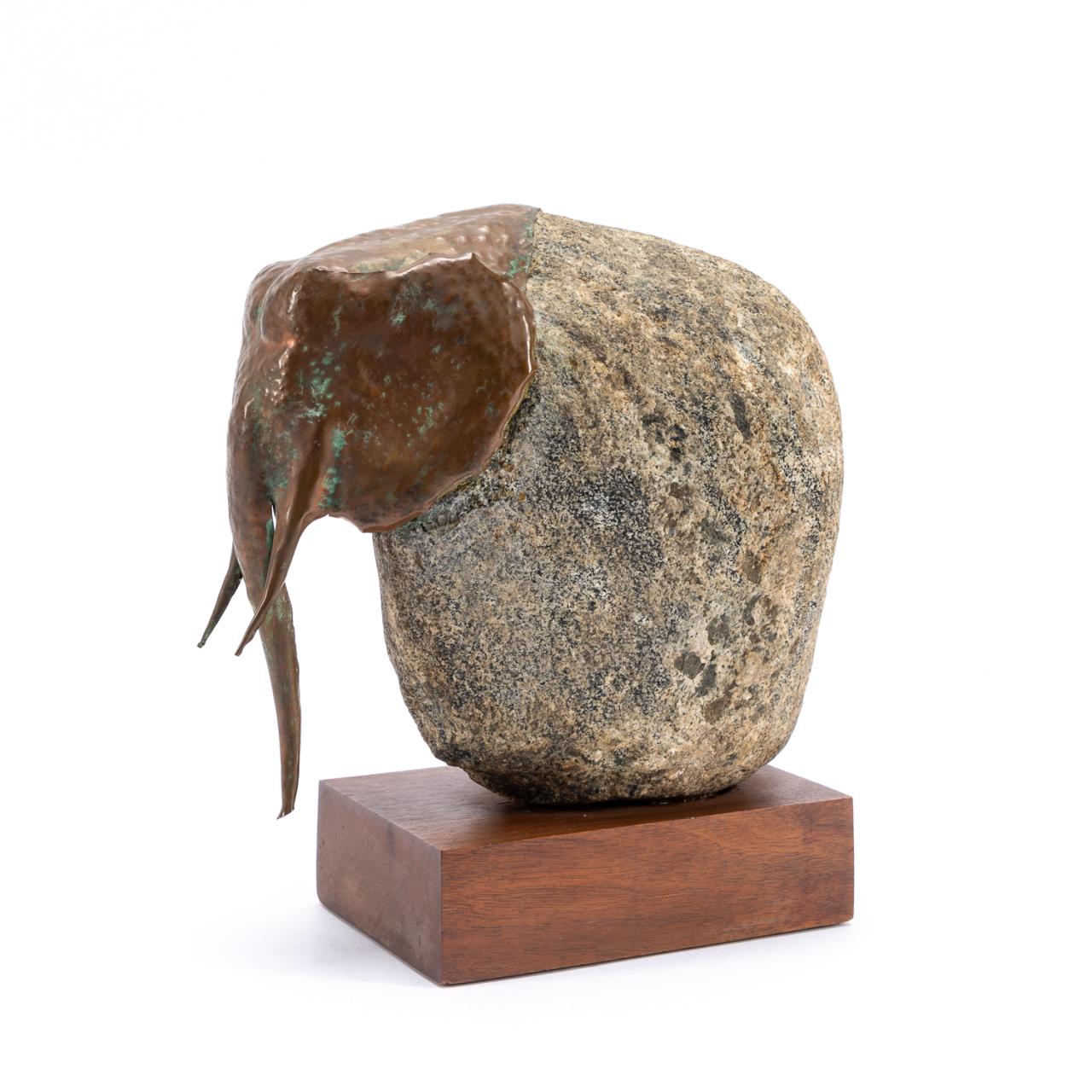 ELEPHANT SCULPTURE, STONE &