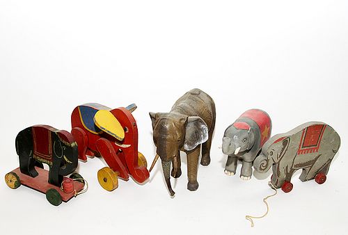 ELEPHANT TOY LOTA group of 5