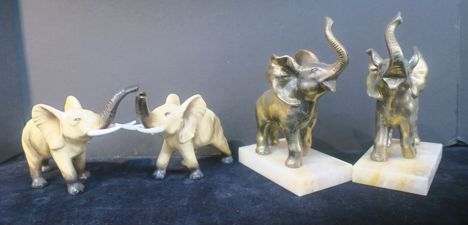 ELEPHANTS; PAIR OF LEFTON CERAMIC &