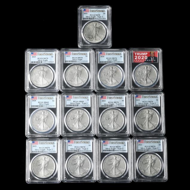 ELEVEN (11) PCGS MS70 AND TWO (2)