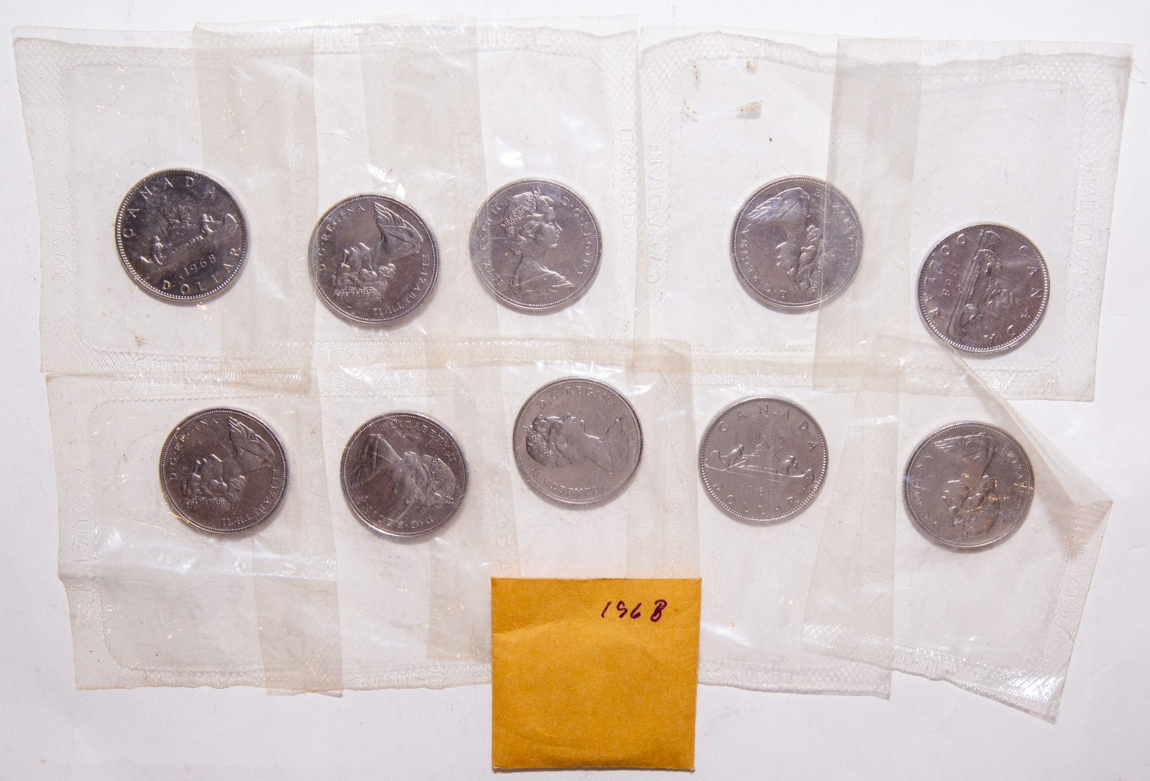 ELEVEN 1968 CANADIAN DOLLARS - 10