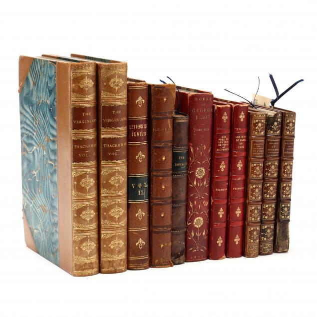 ELEVEN 19TH CENTURY LEATHERBOUND