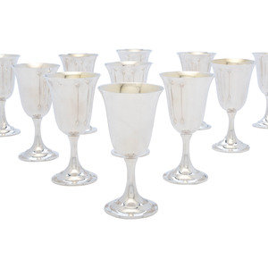 Eleven American Silver Goblets