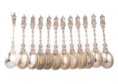 ELEVEN ANTIQUE SILVERPLATE APO