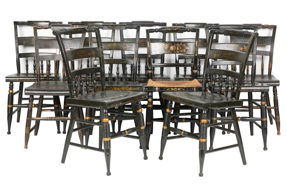 ELEVEN ASSORTED EBONIZED