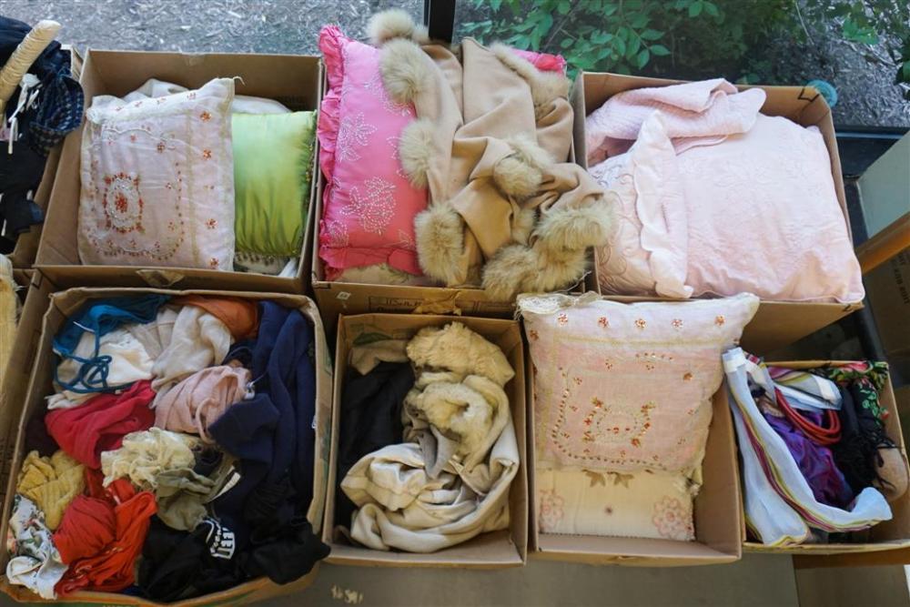 ELEVEN BOXES OF CLOTHING, SHOES AND