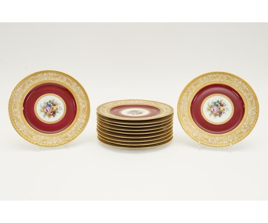 Eleven china plates by Heinrich &