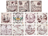 ELEVEN DELFTWARE MANGANESE DEC