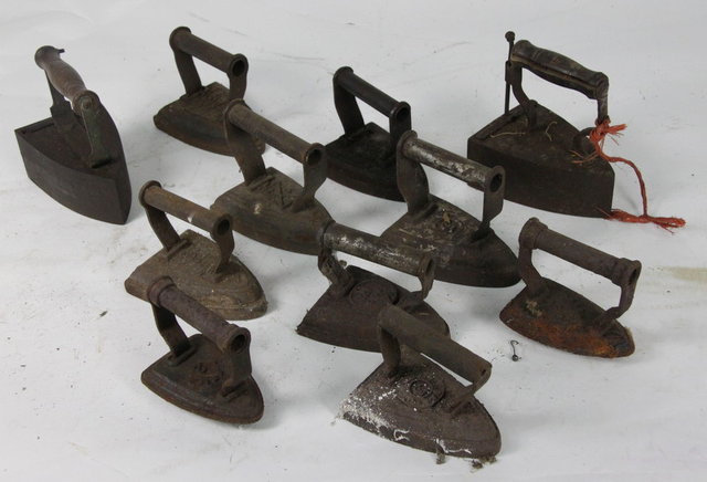 Eleven flat irons various