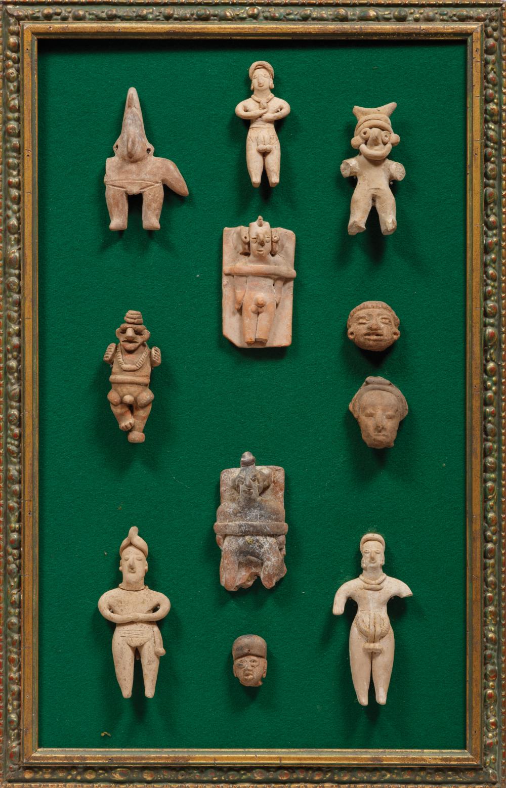 ELEVEN FRAMED PRE-COLUMBIAN